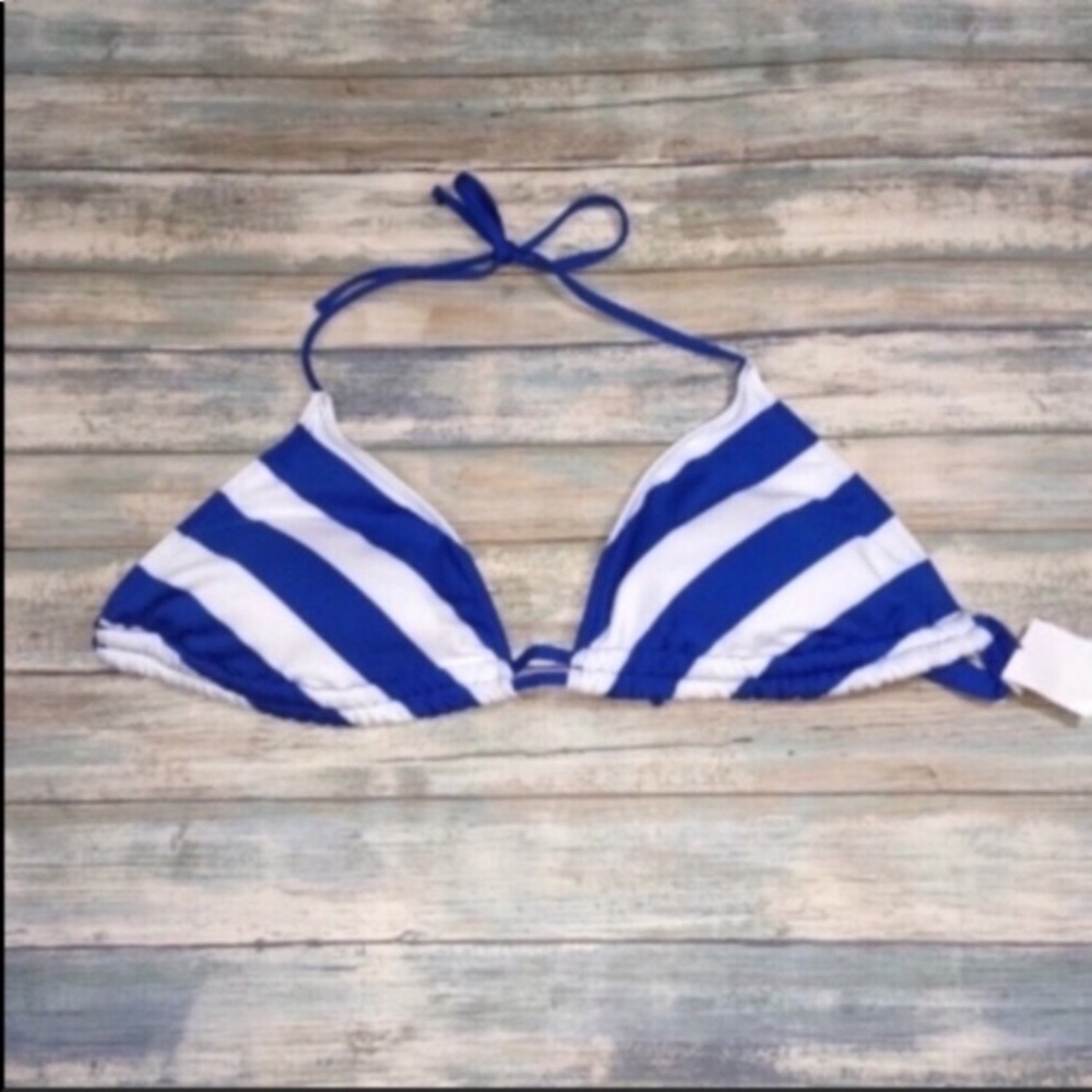 Mossimo Blue Striped Bikini Top - Picture 2 of 4